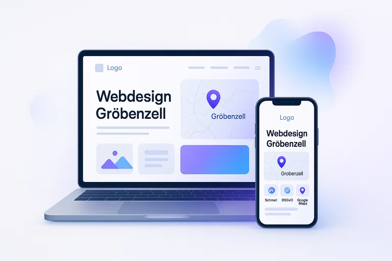 Webdesign in Gröbenzell – moderne, schnelle Website auf Laptop und Smartphone