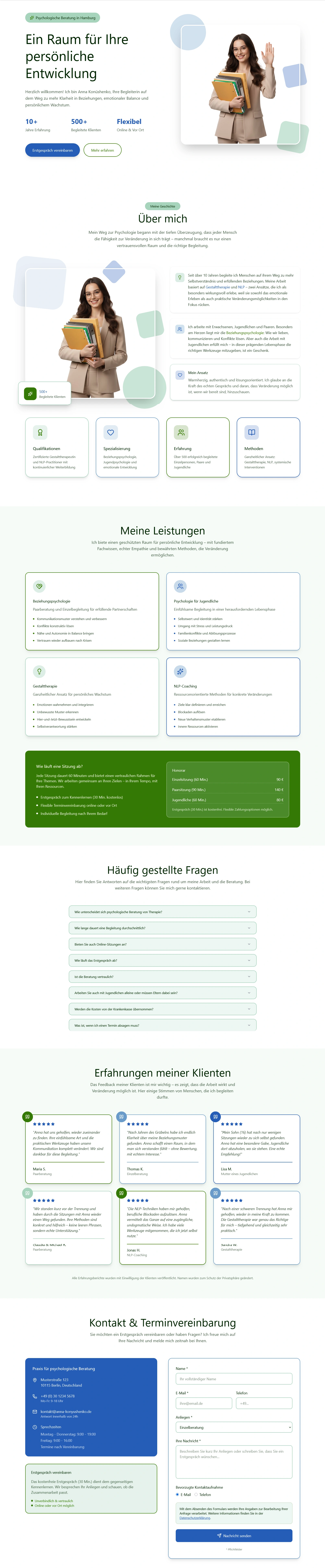 Website für Coaching und persönliche Entwicklung