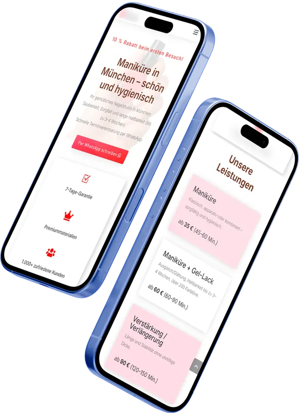 Website-Mockup für Unternehmenswebsite