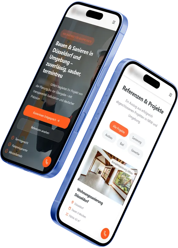 Website-Mockup für Unternehmenswebsite