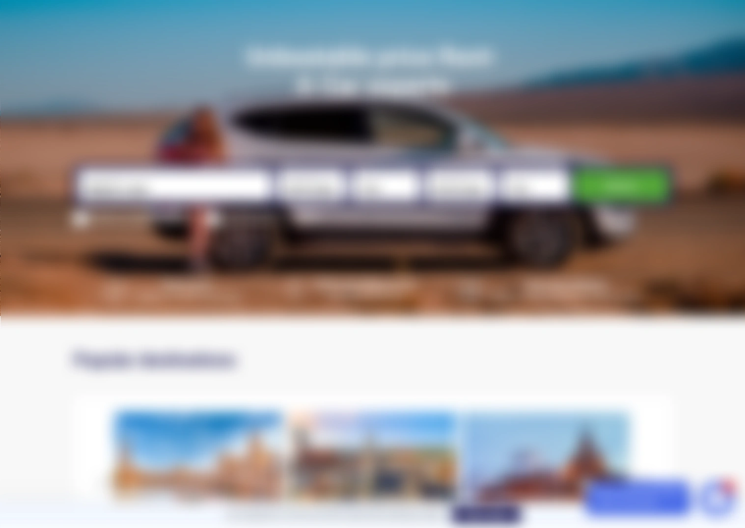 Vorschau eines anonymisierten Preisvergleichs für Mietwagen